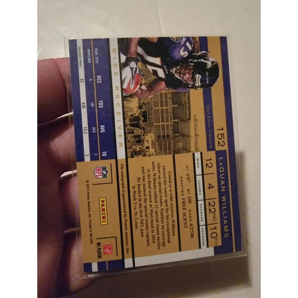 2011 Playoff Contenders #152 LaQuan Williams Auto Baltimore Ravens